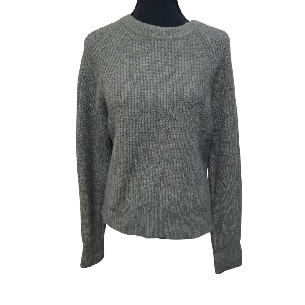 John + Jenn Gray Ribbed Crew Neck Sweater - Picture 2 of 9